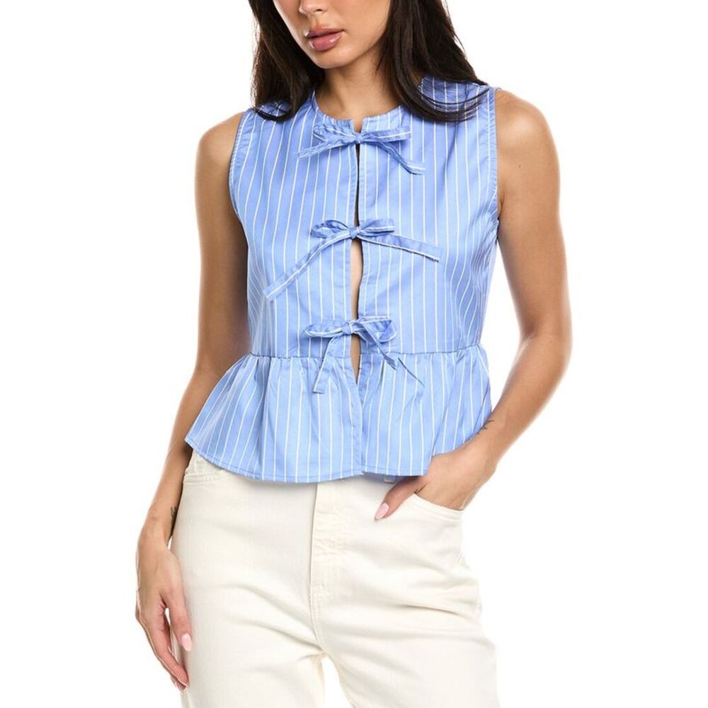 Estellina Womens  Stripe Top, Blue